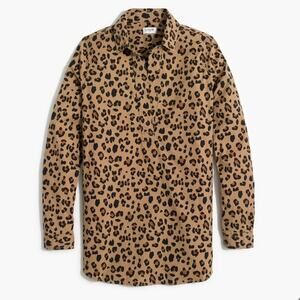 J.Crew Leopard high-low popover tunic top
